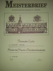Meisterbrief Alexander Luchs