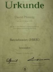 Urkunde Betriebswirt(HWK)